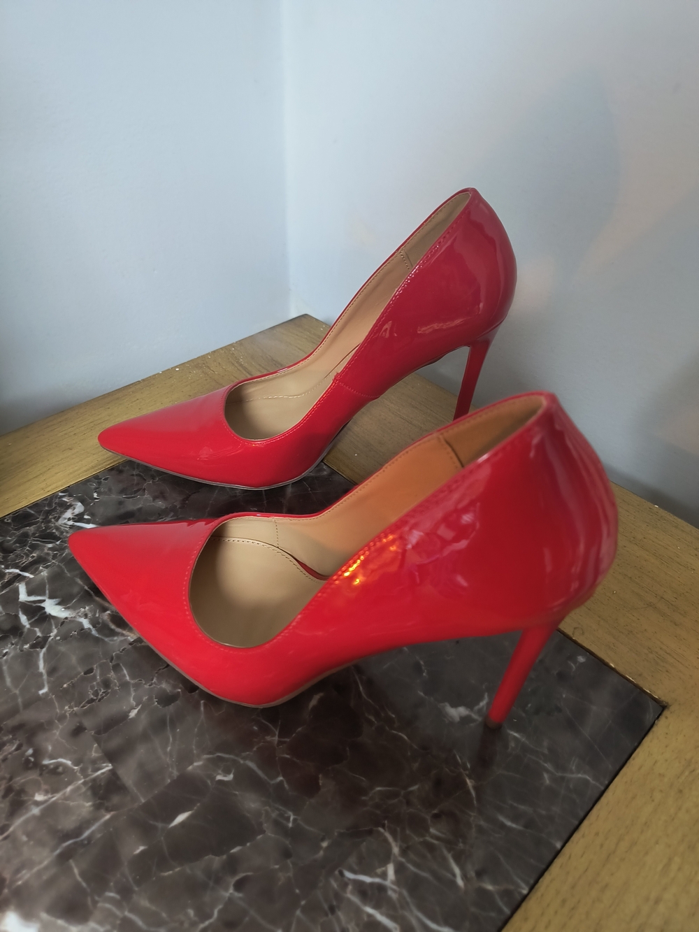 Classic Red Patent Pointed-Toe Stiletto Heels